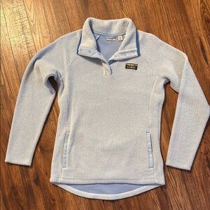 L.L. Bean Sky Blue Sherpa Fleece Pullover XS
